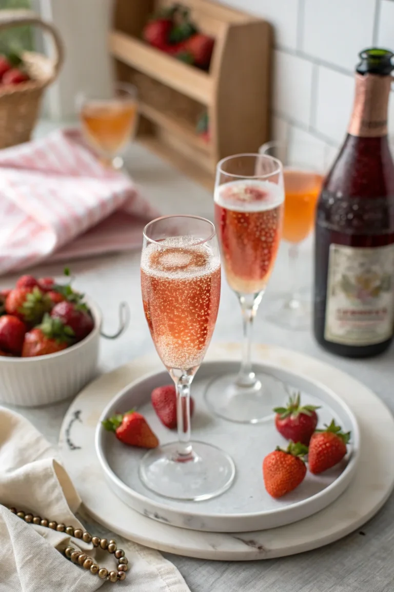 A delicious plate of Strawberry Mimosas