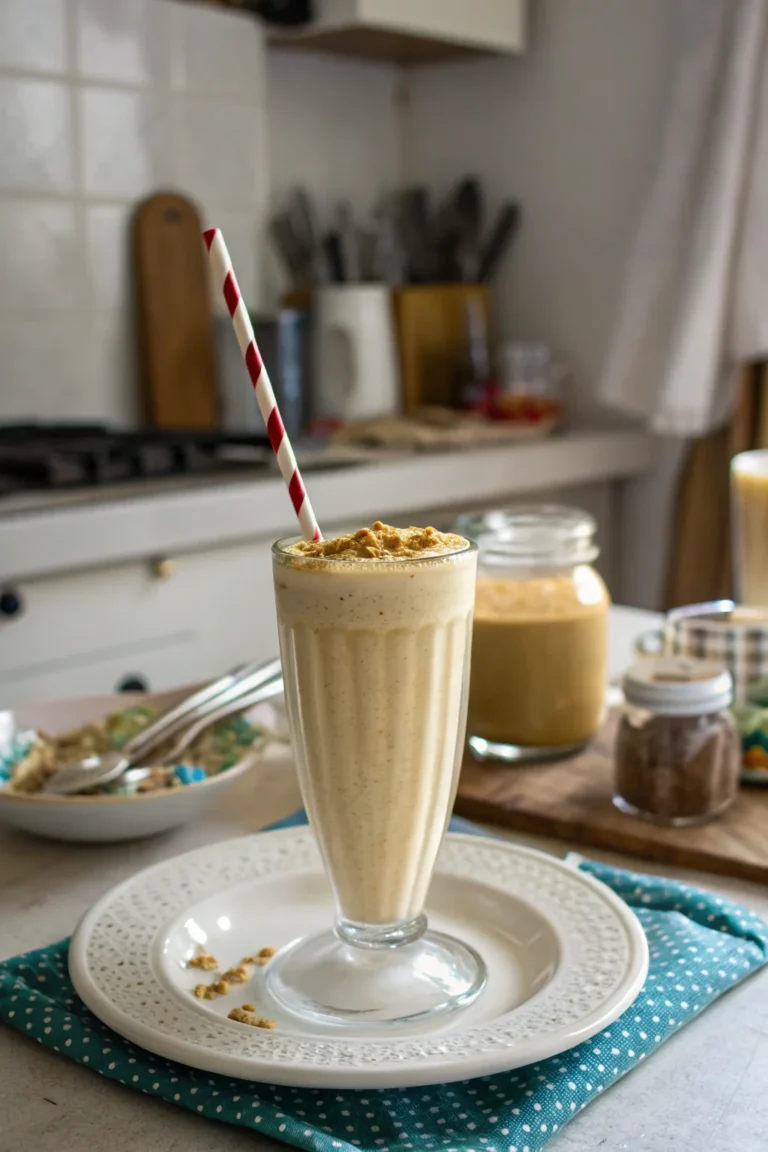 A delicious plate of Peanut Butter Milkshake