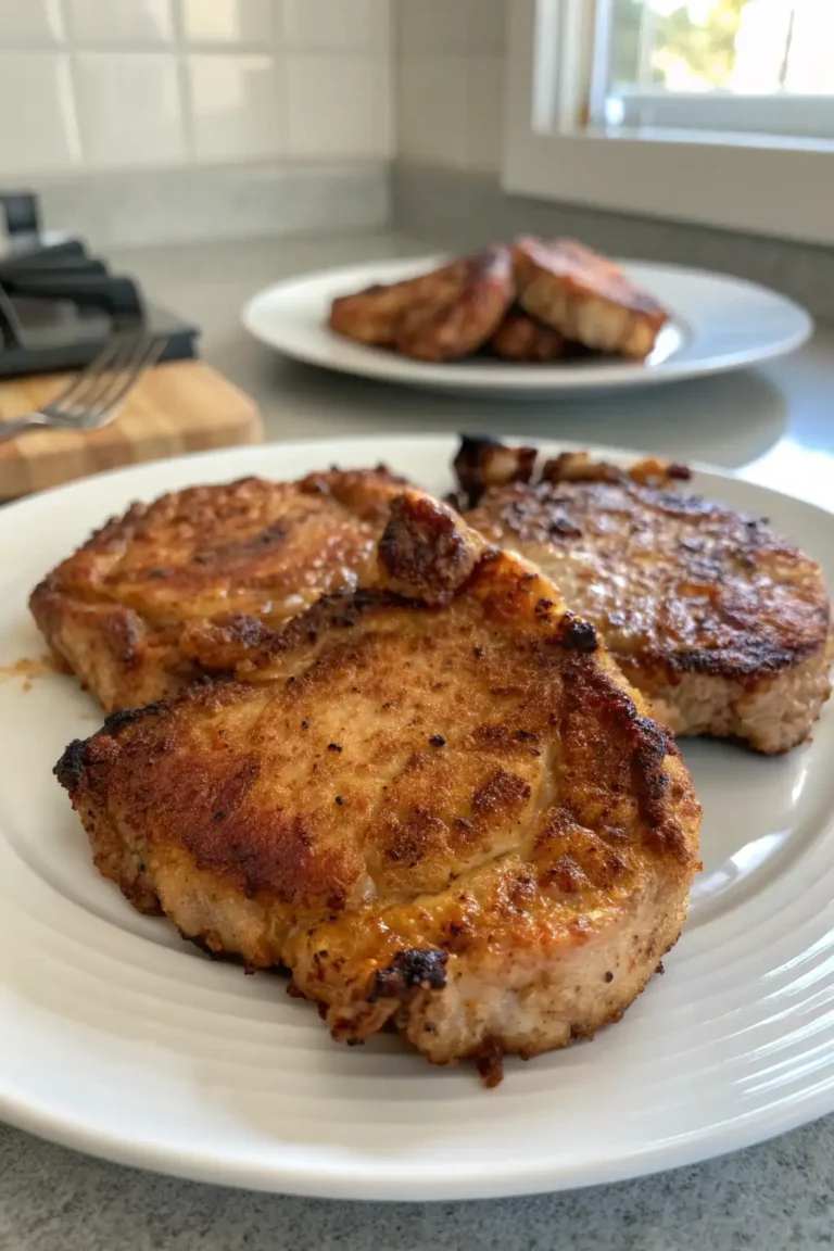 A delicious plate of Air Fryer Pork Chops