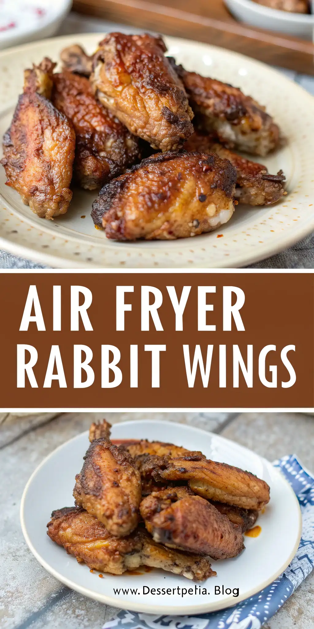 Pinterest image 2 for Air Fryer Rabbit Wings