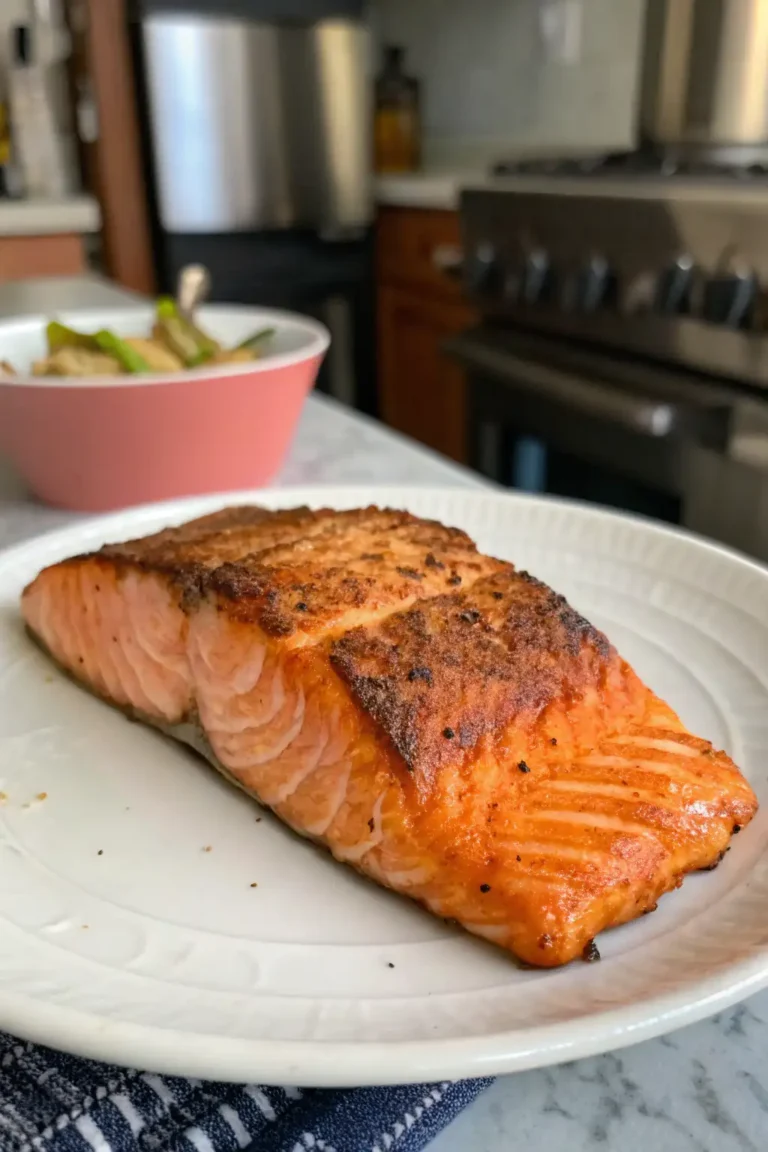 A delicious plate of Air Fryer Salmon
