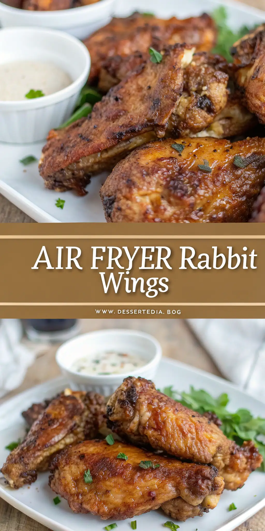 Pinterest image 1 for Air Fryer Rabbit Wings