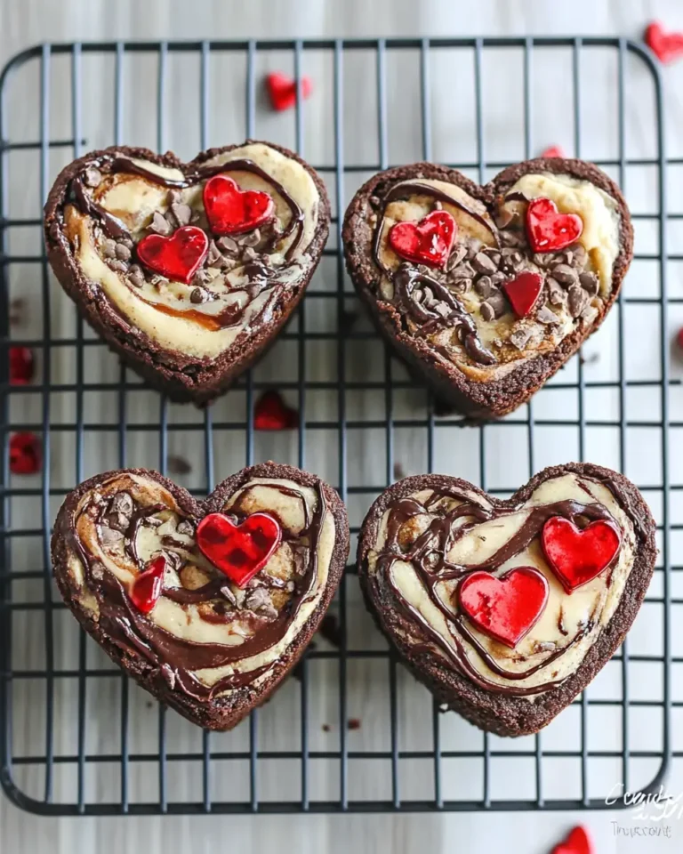 A delicious plate of Cheesecake Brownie Hearts