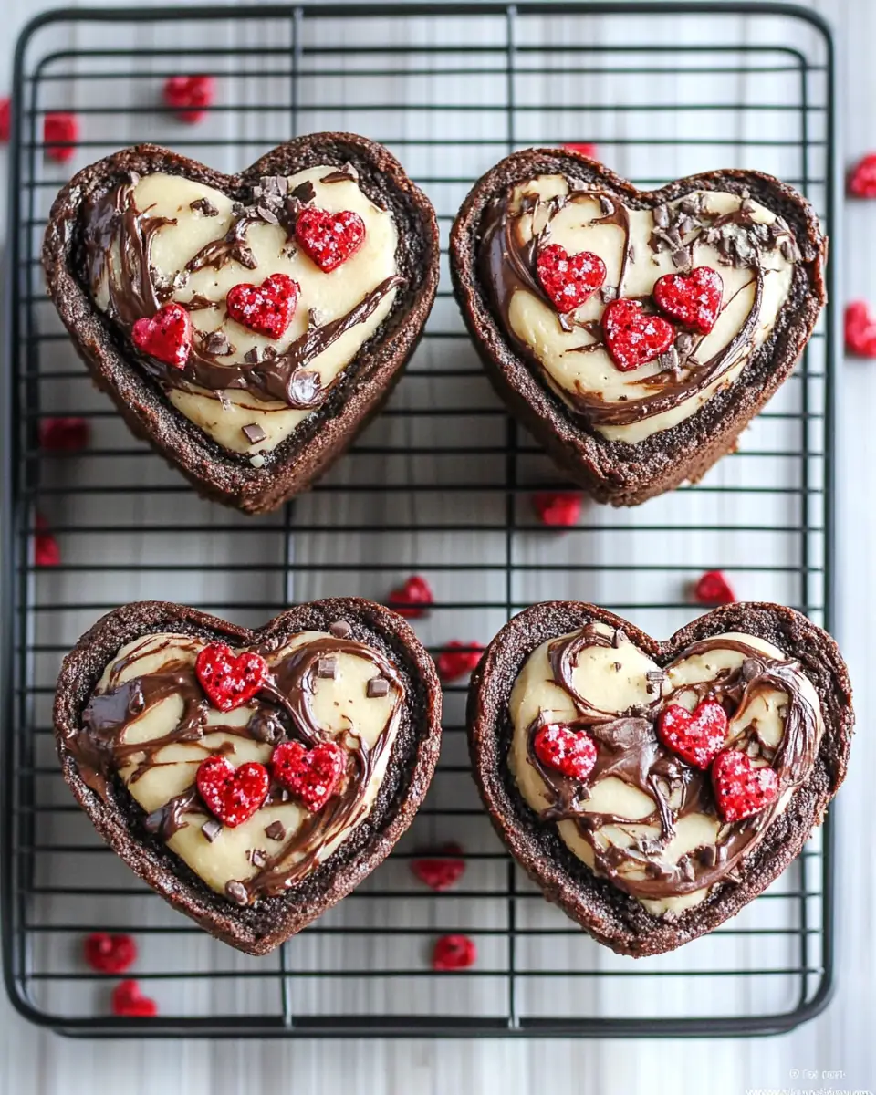 A delicious plate of Cheesecake Brownie Hearts