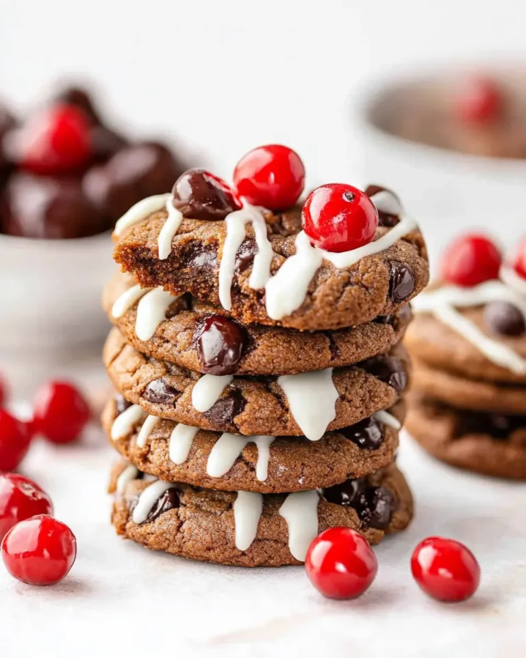 A delicious plate of Chocolate Cherry Cookies