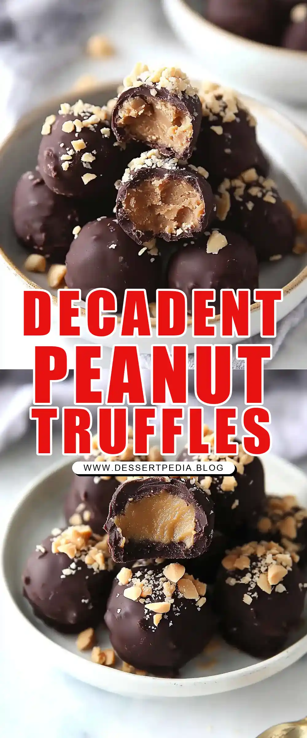 Pinterest pin (Design 1) for Peanut Butter Truffles