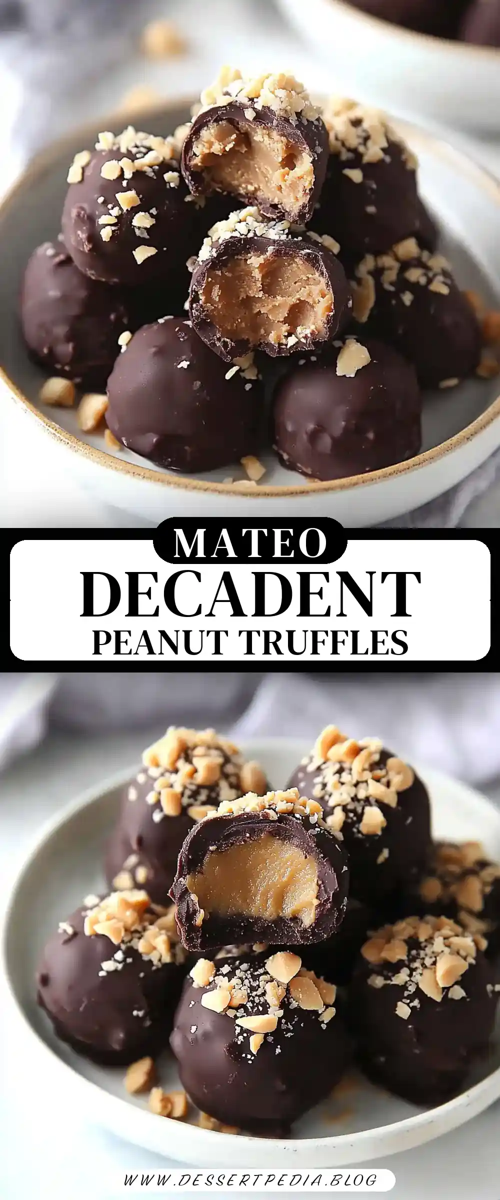 Pinterest pin (Design 3) for Peanut Butter Truffles