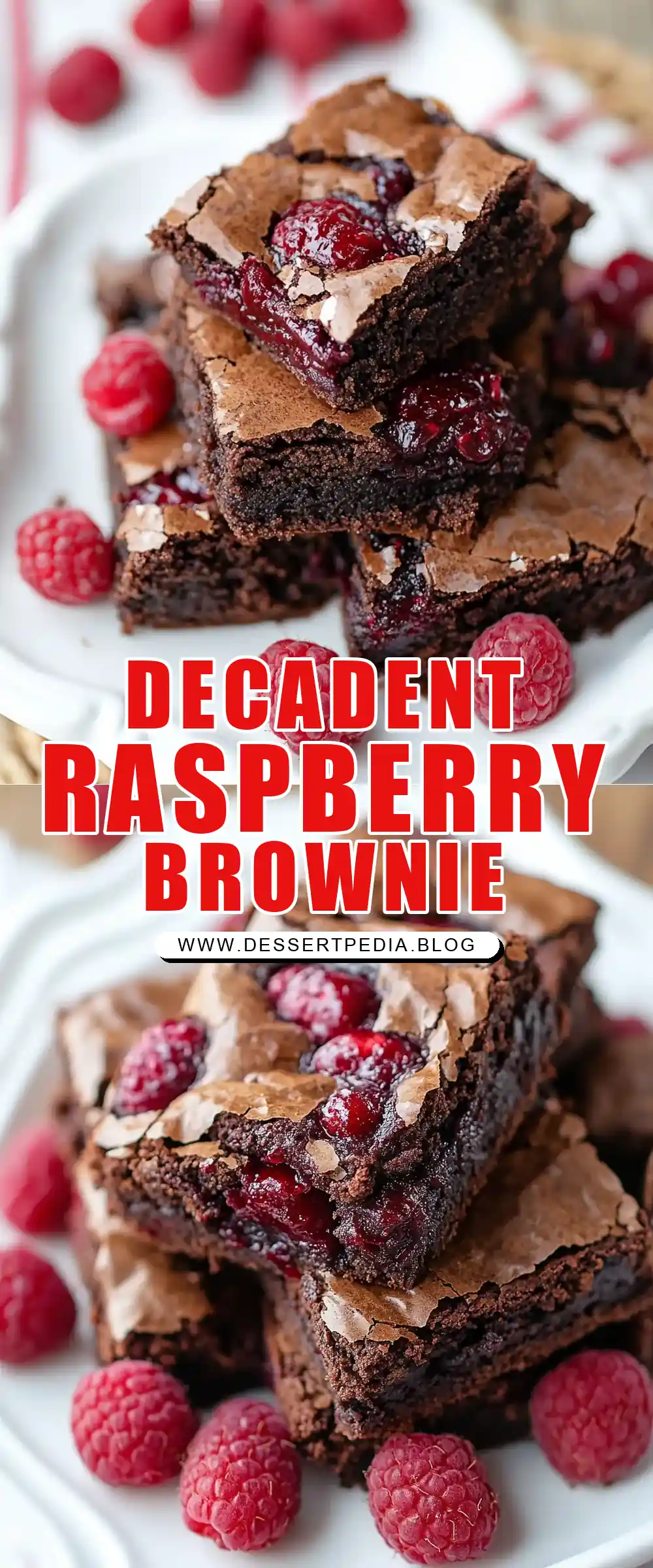 Pinterest pin (Design 1) for Raspberry Brownie
