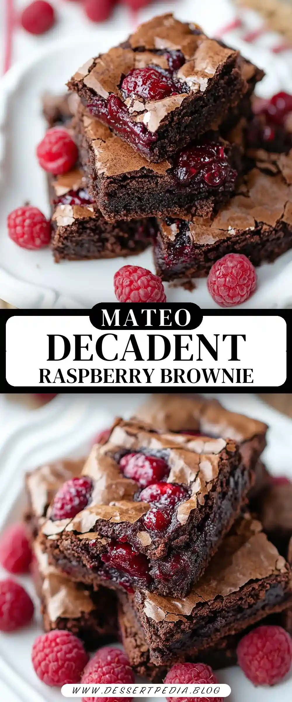 Pinterest pin (Design 3) for Raspberry Brownie