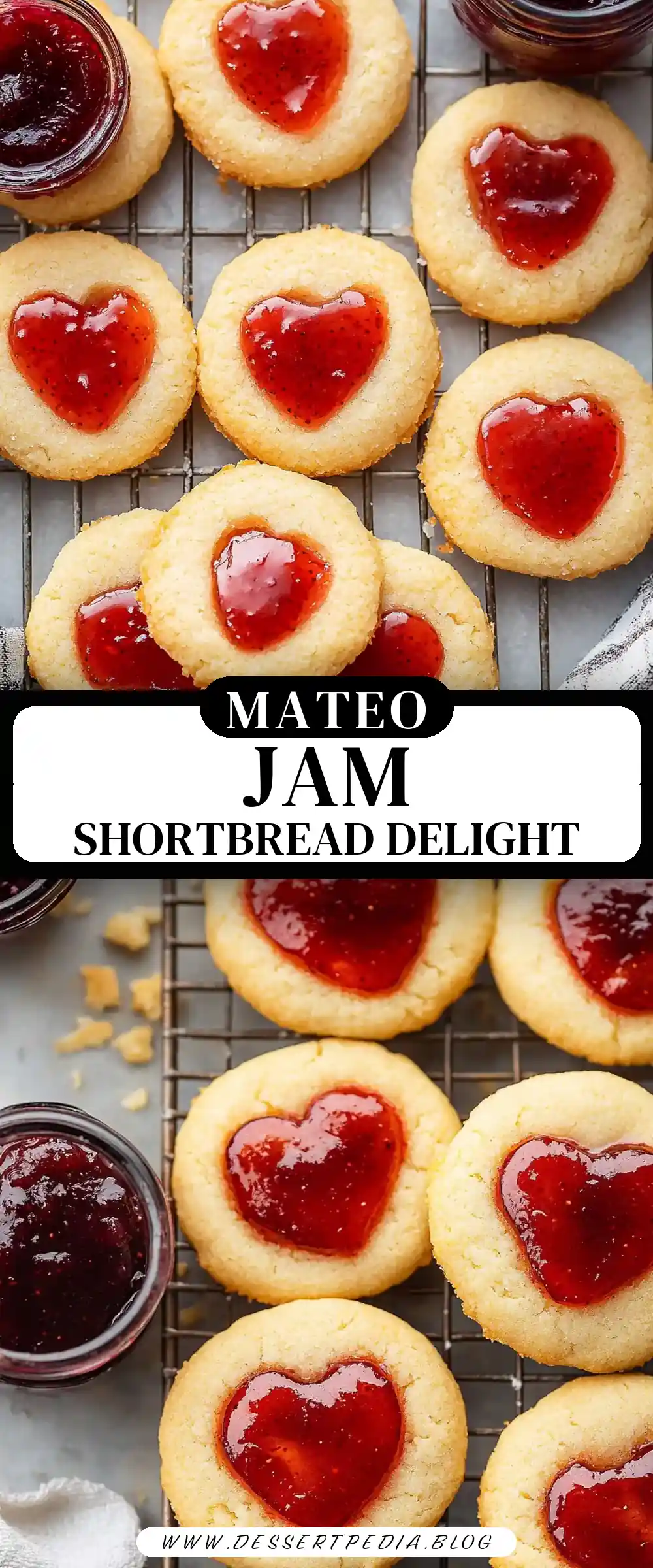 Pinterest pin (Design 3) for Shortbread Cookies With Jam