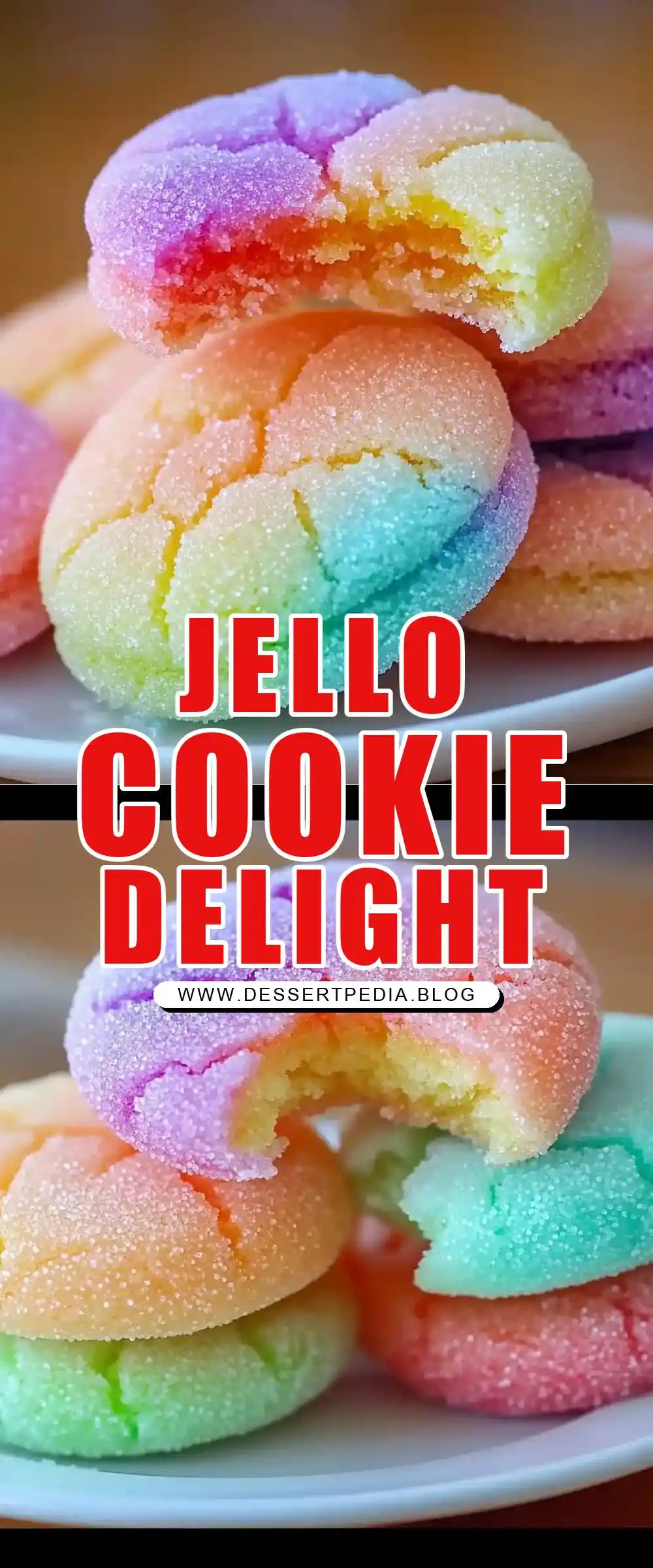 Pinterest pin (Design 1) for Jello Sugar Cookies