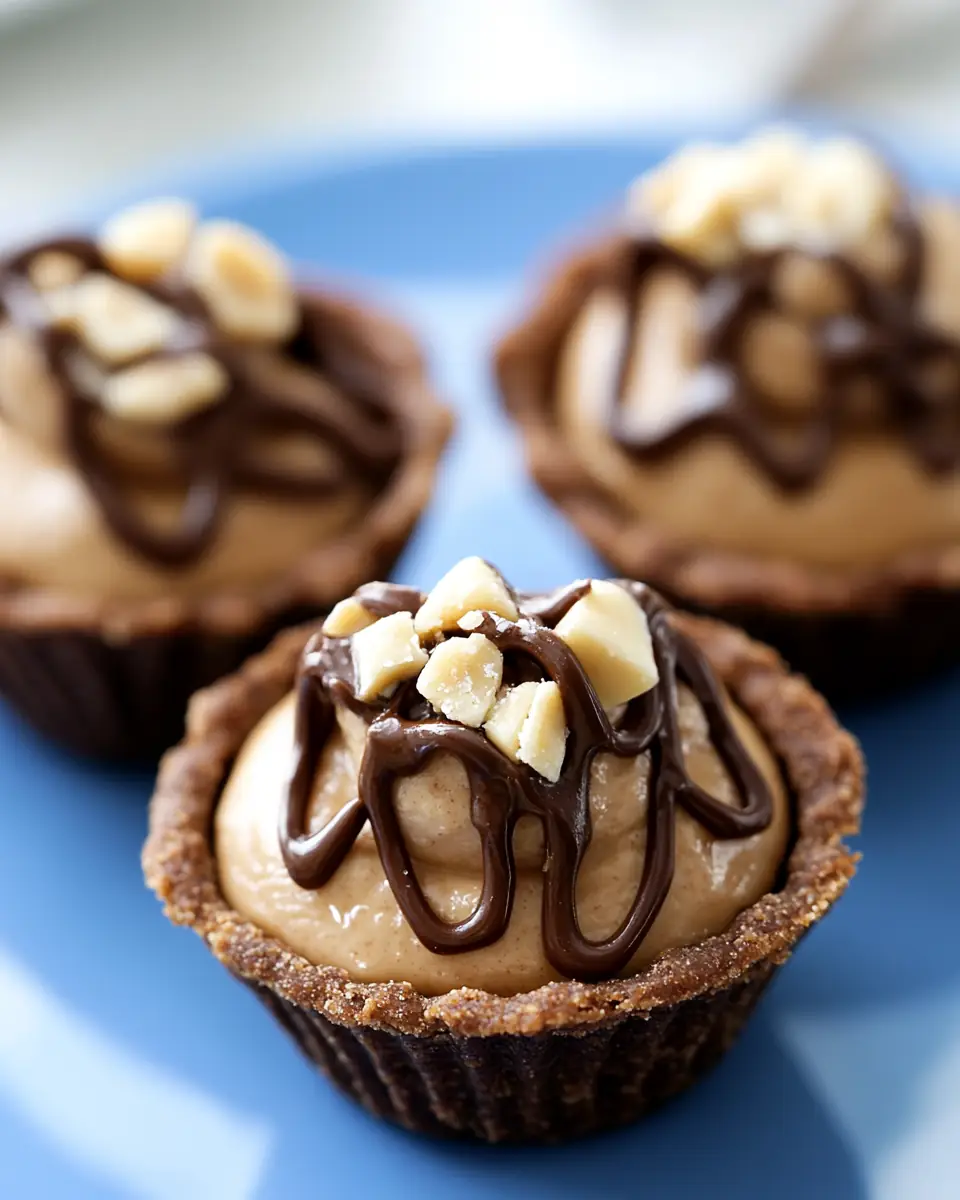 A delicious plate of Mini Peanut Butter Pies