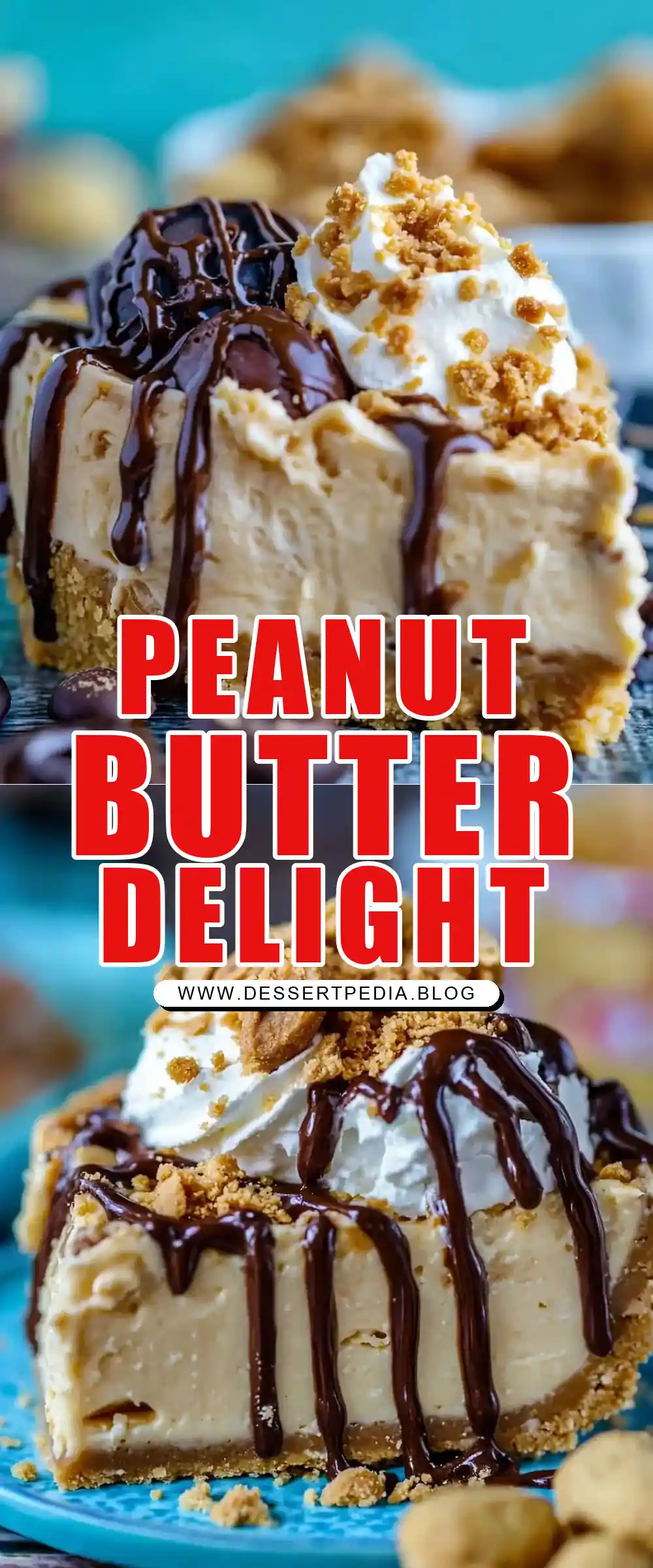 Pinterest pin (Design 1) for Peanut Butter Pie with Cool Whip