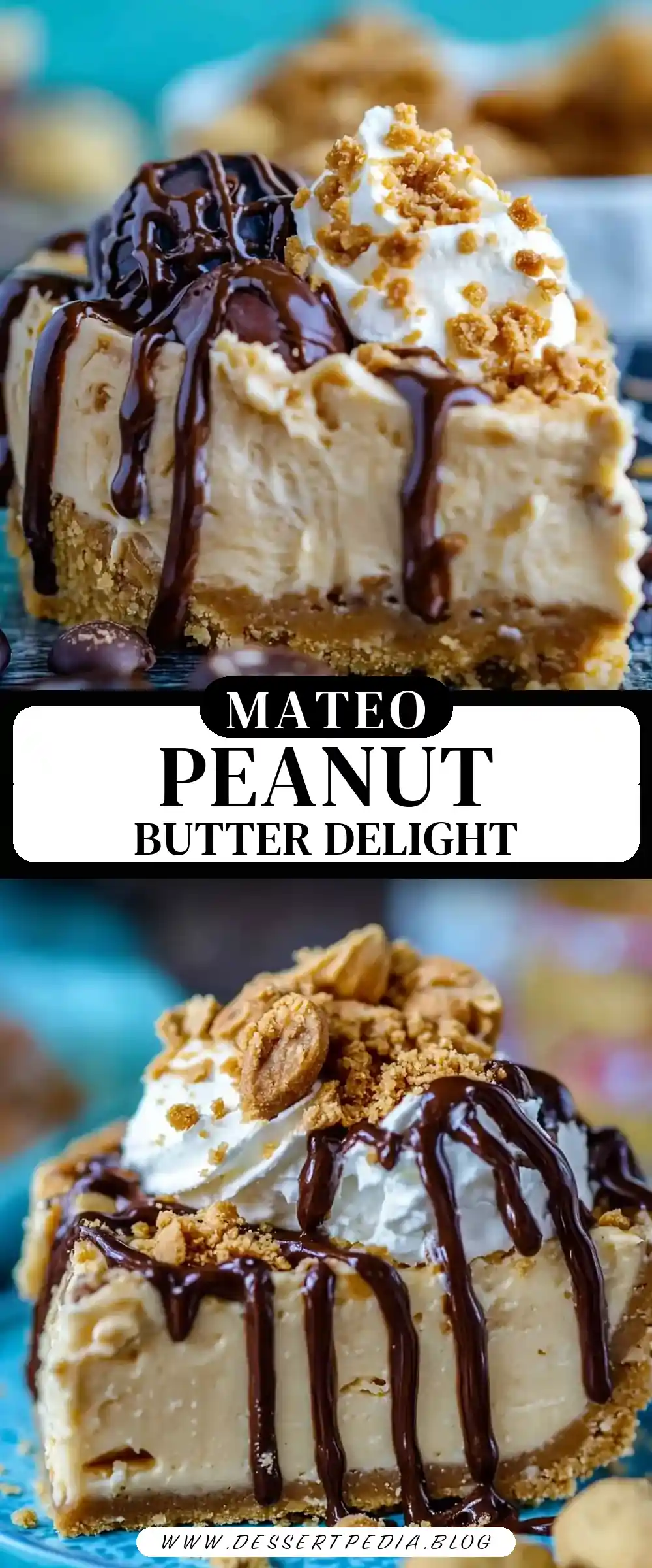 Pinterest pin (Design 3) for Peanut Butter Pie with Cool Whip