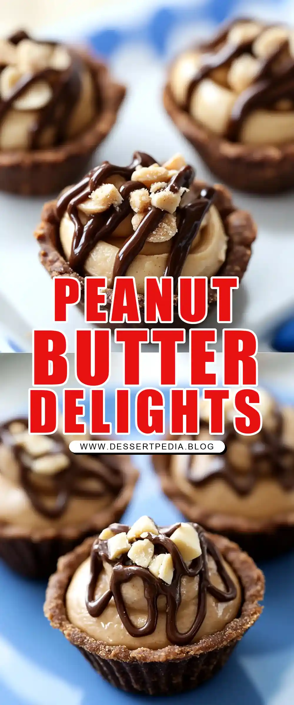 Pinterest pin (Design 1) for Mini Peanut Butter Pies