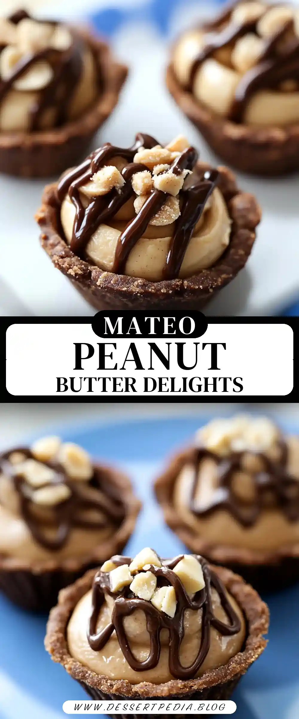 Pinterest pin (Design 3) for Mini Peanut Butter Pies