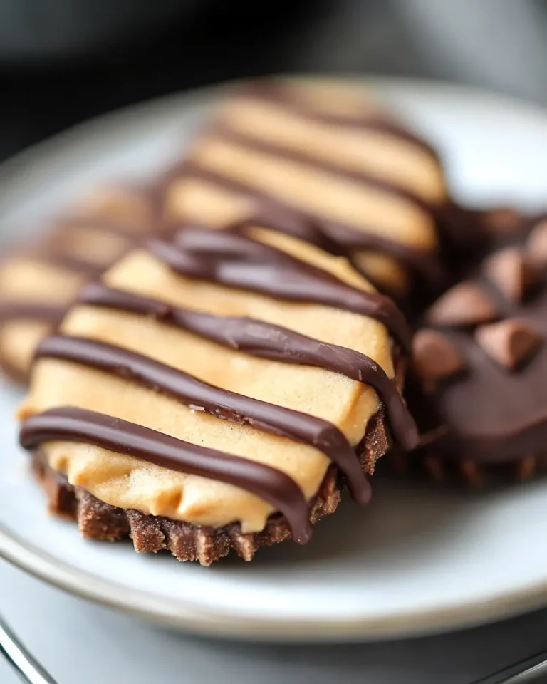 A delicious plate of Peanut Butter Chocolate Shortbread Cookies