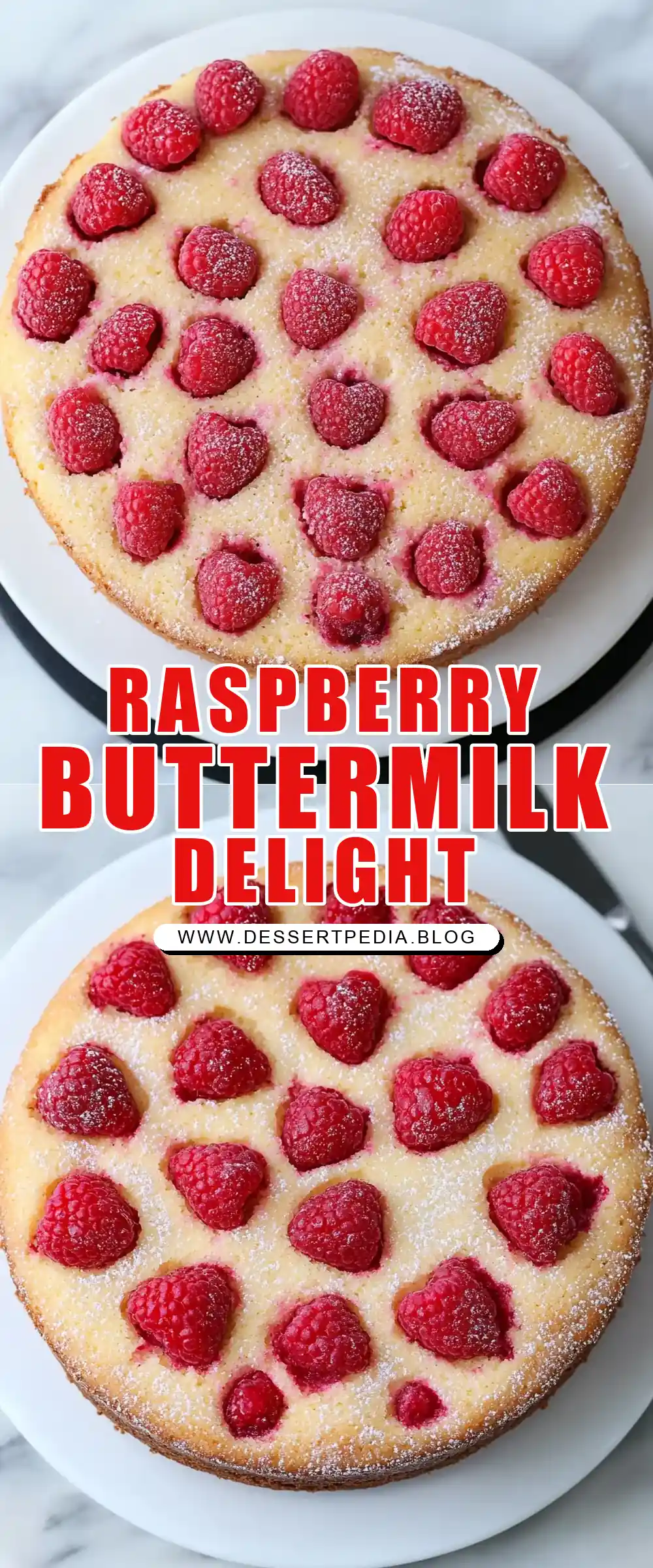 Pinterest pin (Design 1) for Raspberry Buttermilk Cake