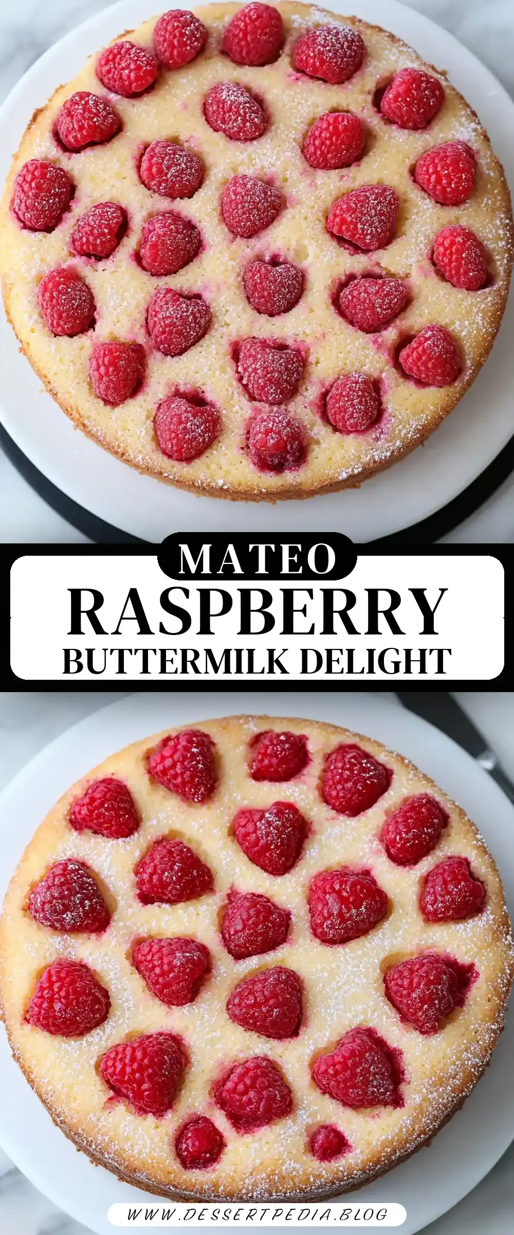 Pinterest pin (Design 3) for Raspberry Buttermilk Cake