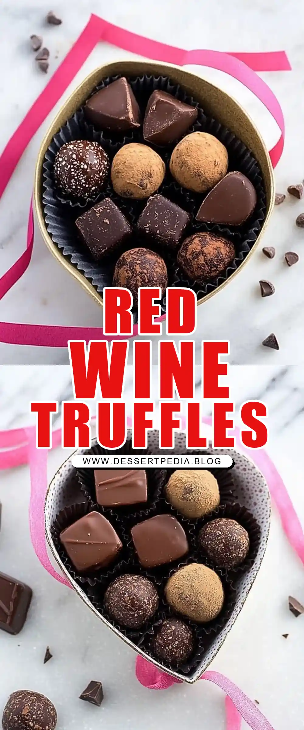 Pinterest pin (Design 1) for Red Wine Chocolate Truffles