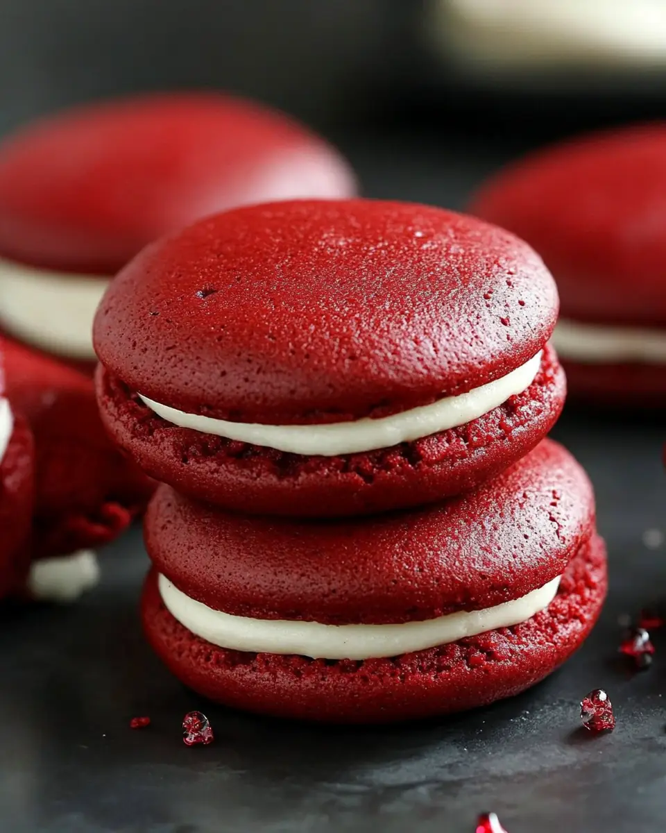 A delicious plate of Red Velvet Whoopie Pies