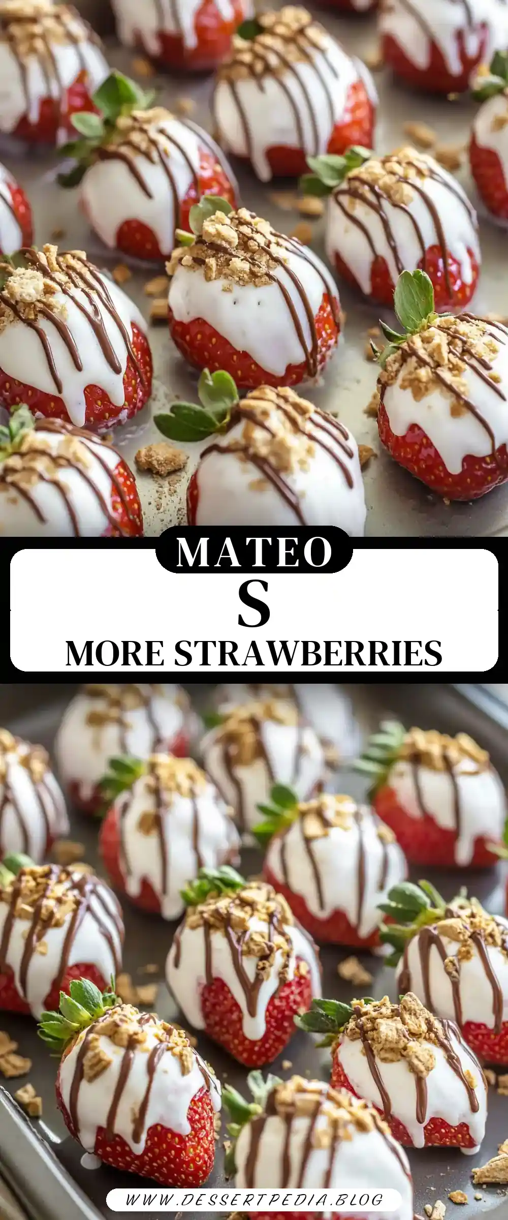 Pinterest pin (Design 3) for S’more Dipped Strawberries Recipe