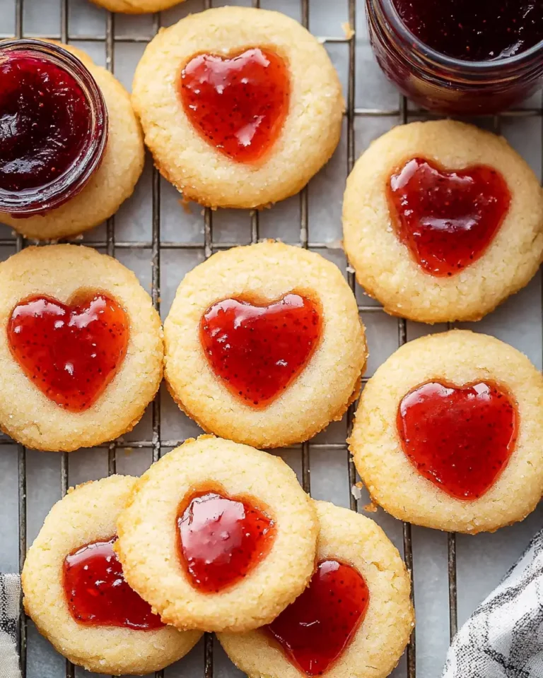 A delicious plate of Shortbread Cookies With Jam