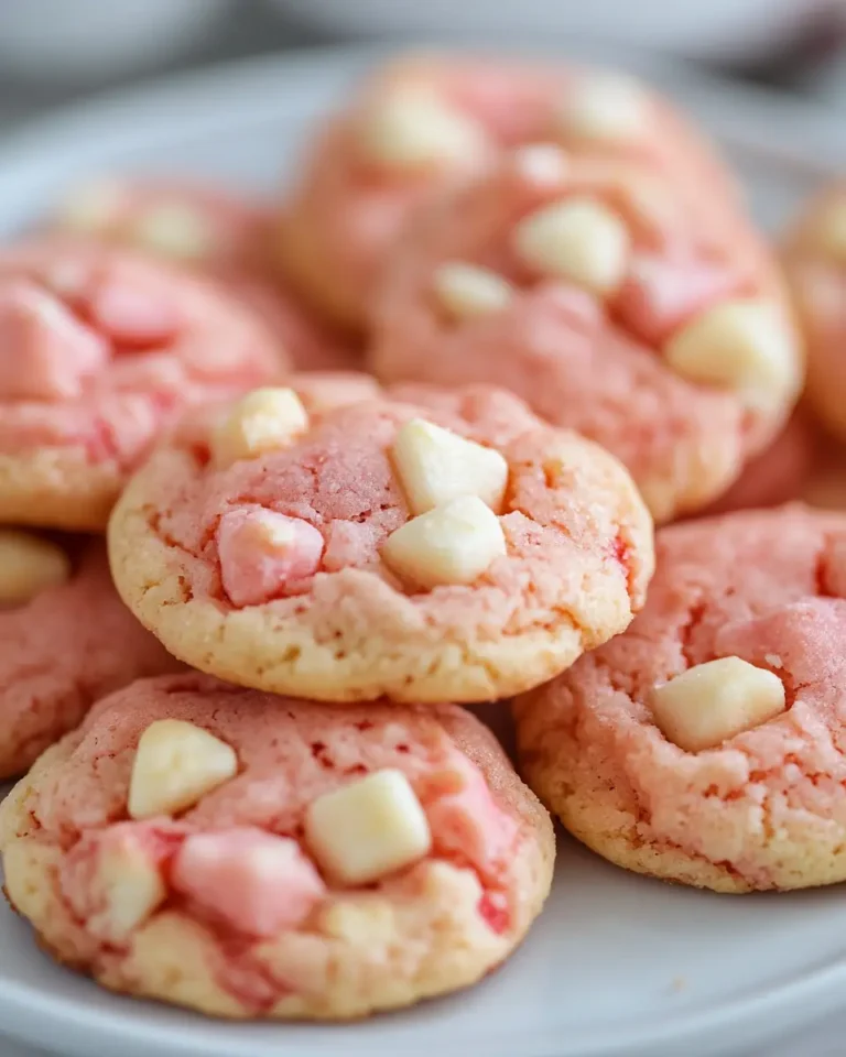 A delicious plate of Strawberry Cake Mix Cookies