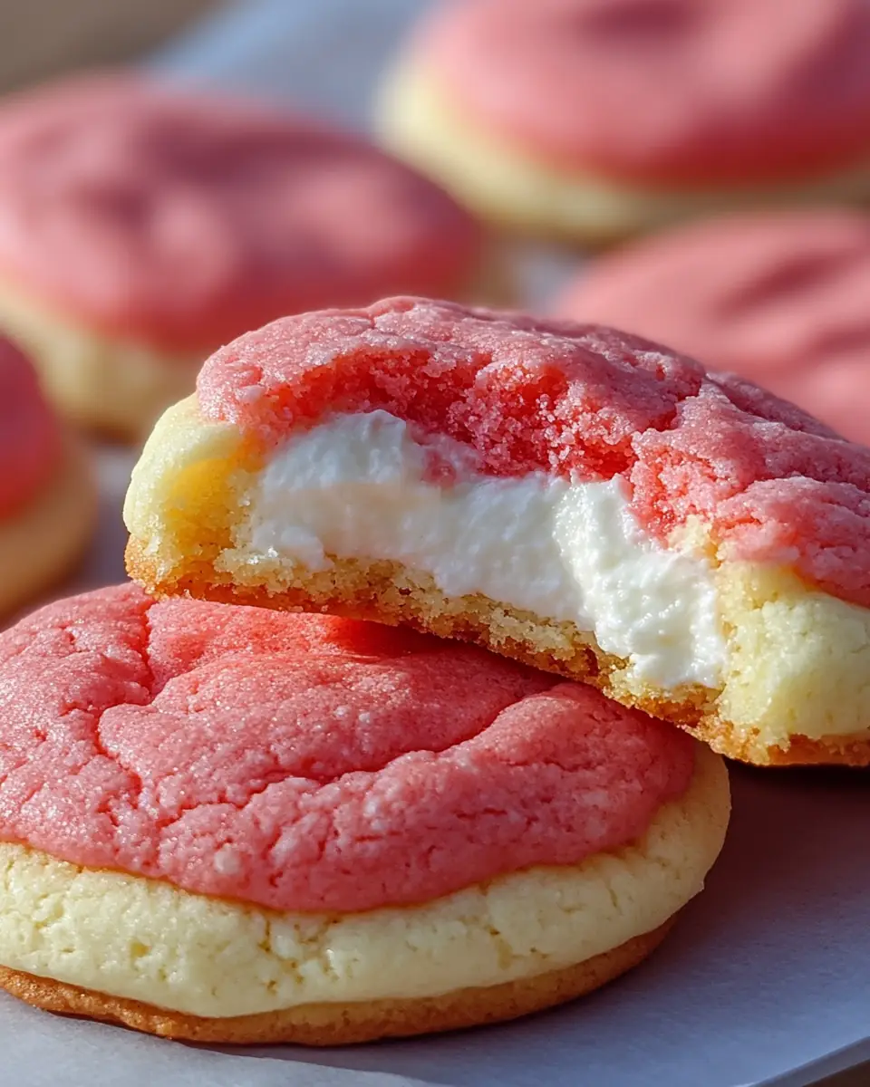 A delicious plate of Strawberry Cheesecake Cookies