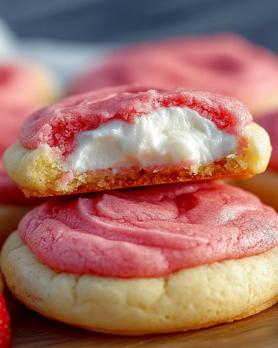 A delicious plate of Strawberry Cheesecake Cookies