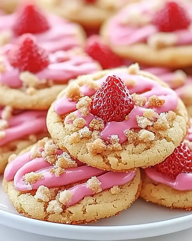 A delicious plate of Strawberry Crunch Cookies