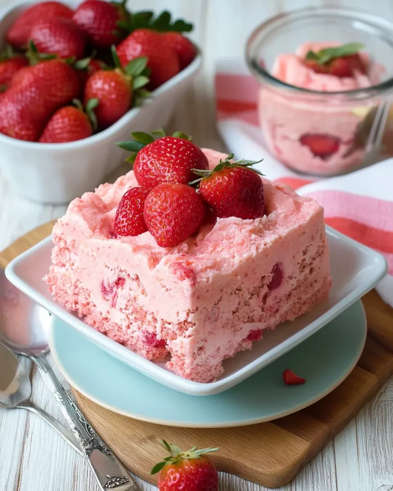 A delicious plate of Strawberry Jello Salad