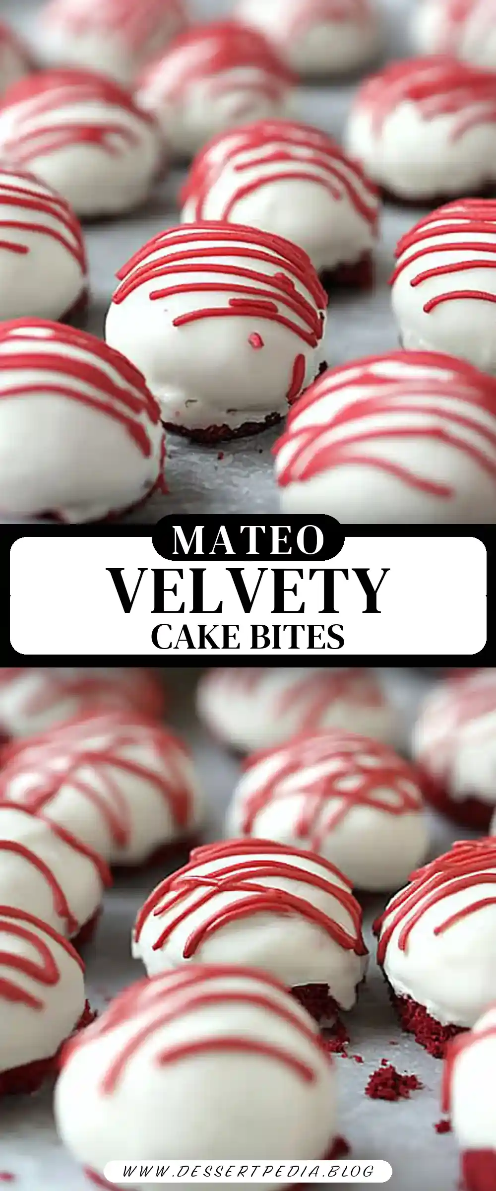 Pinterest pin (Design 3) for Red Velvet Cake Bites
