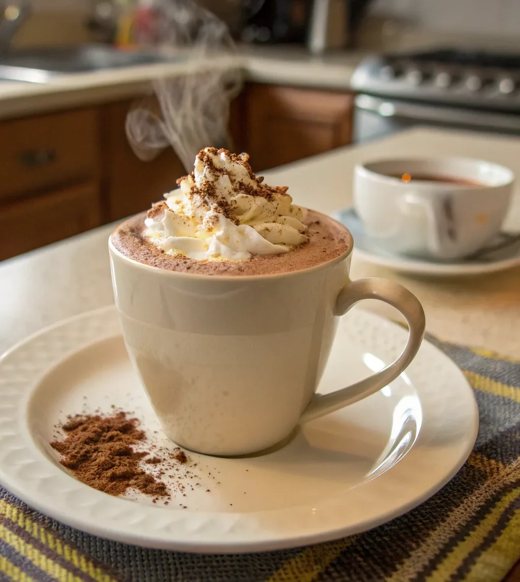 A delicious plate of Creamy Hot Chocolate