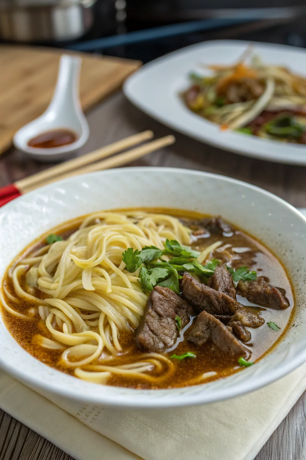 Chinese Hand-Pulled Noodles in Beef Broth