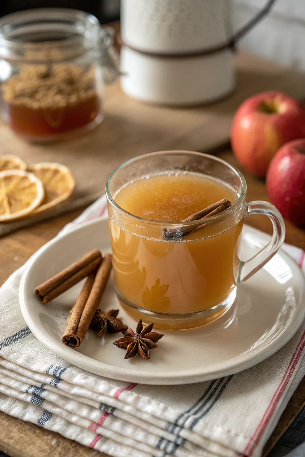 A delicious plate of Hot Spiced Cider