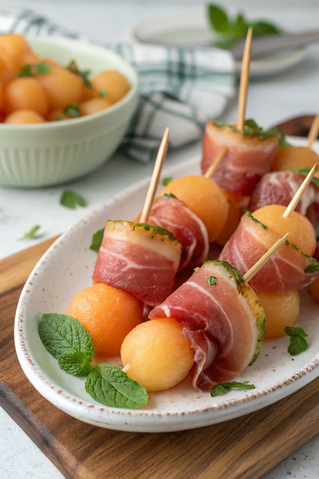 Step by Step Prosciutto Wrapped Melon Balls