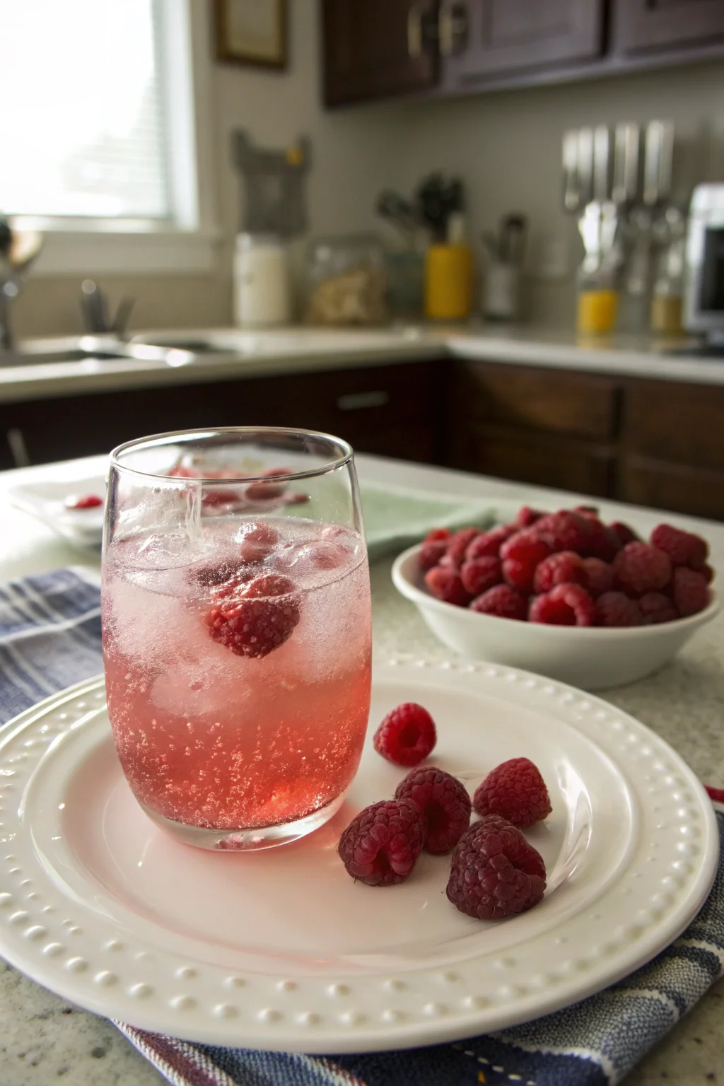 Homemade Sparkling Raspberry Lemonade