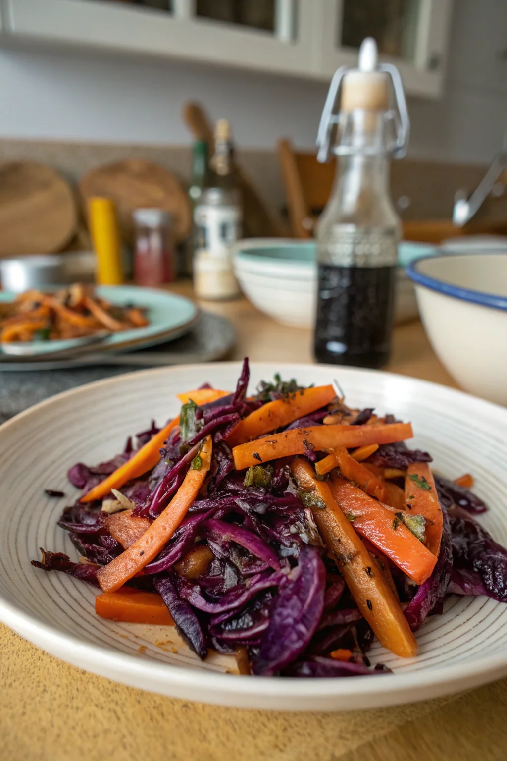 Charred Red Cabbage and Carrot Salad