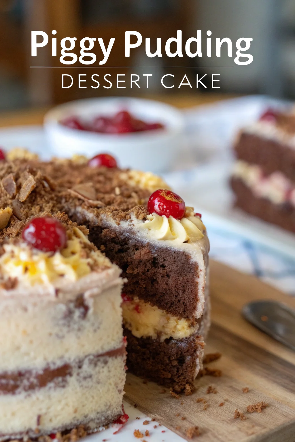 Step by Step Piggy Pudding Dessert Cake