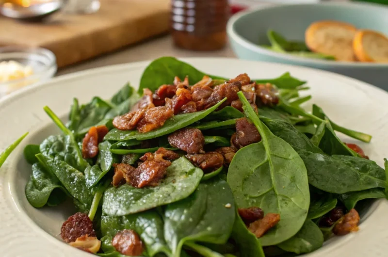 Spinach Salad with Hot Bacon Dressing