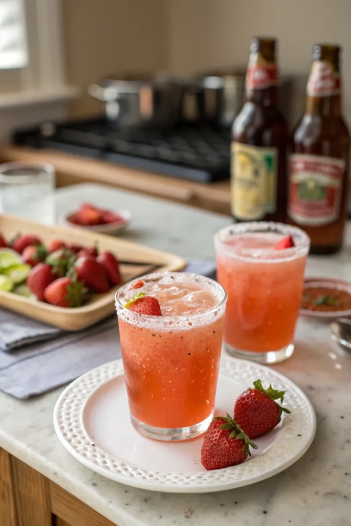 Strawberry Beer Margaritas