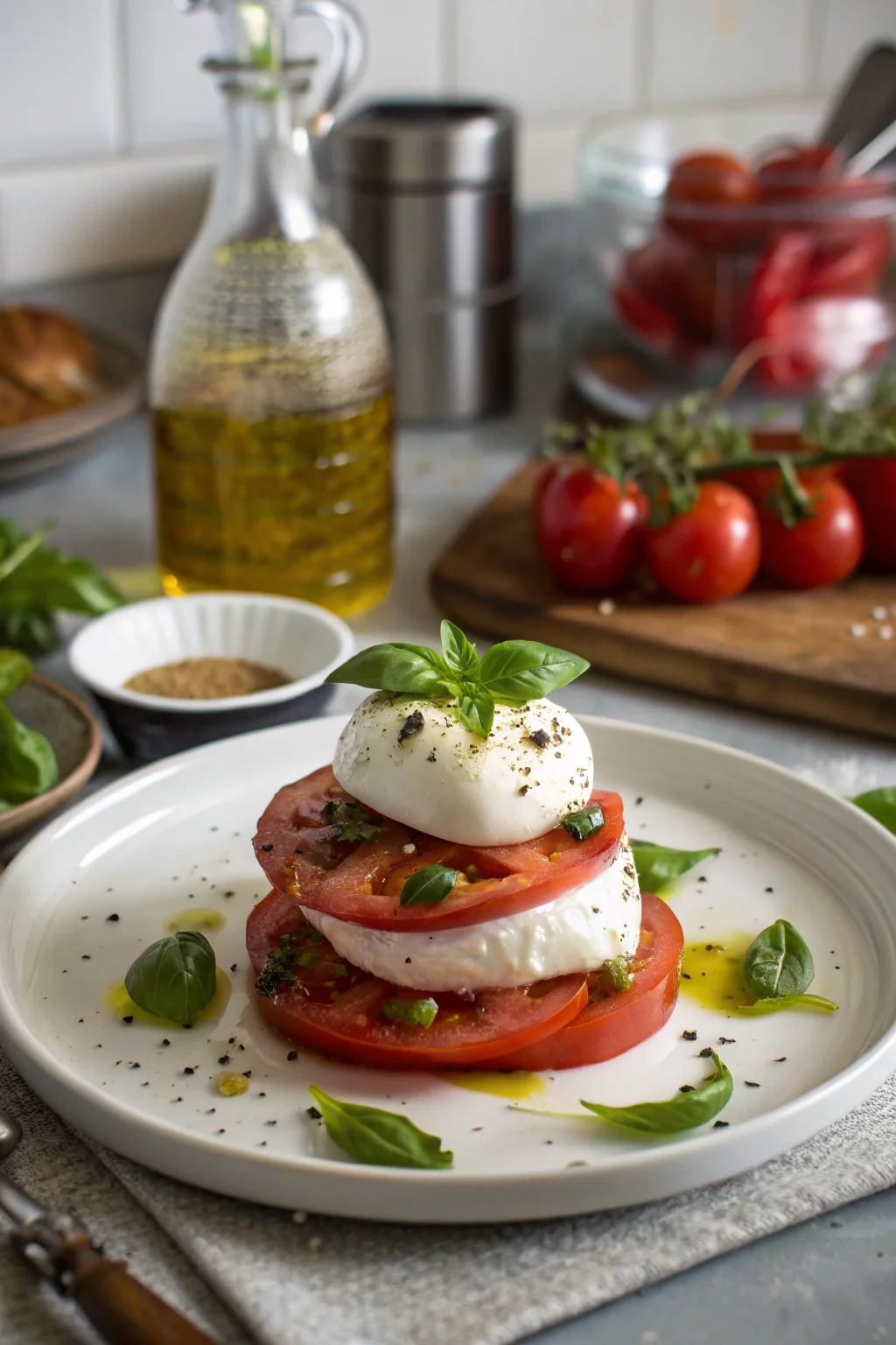 Stacked Tomato and Burrata Salad