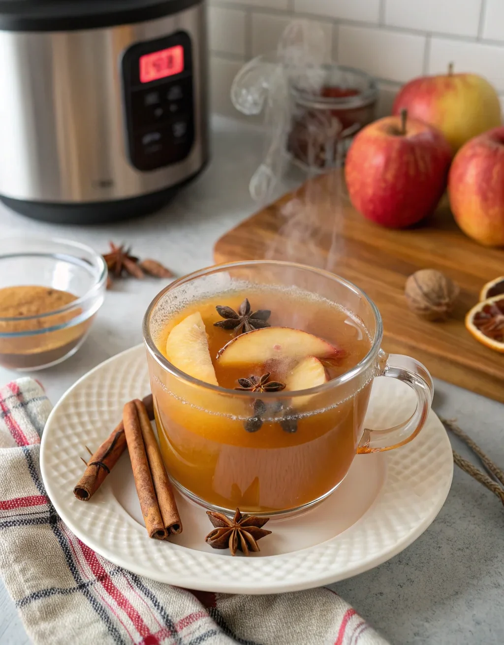 A delicious plate of Instant Pot® Mulled Apple Cider