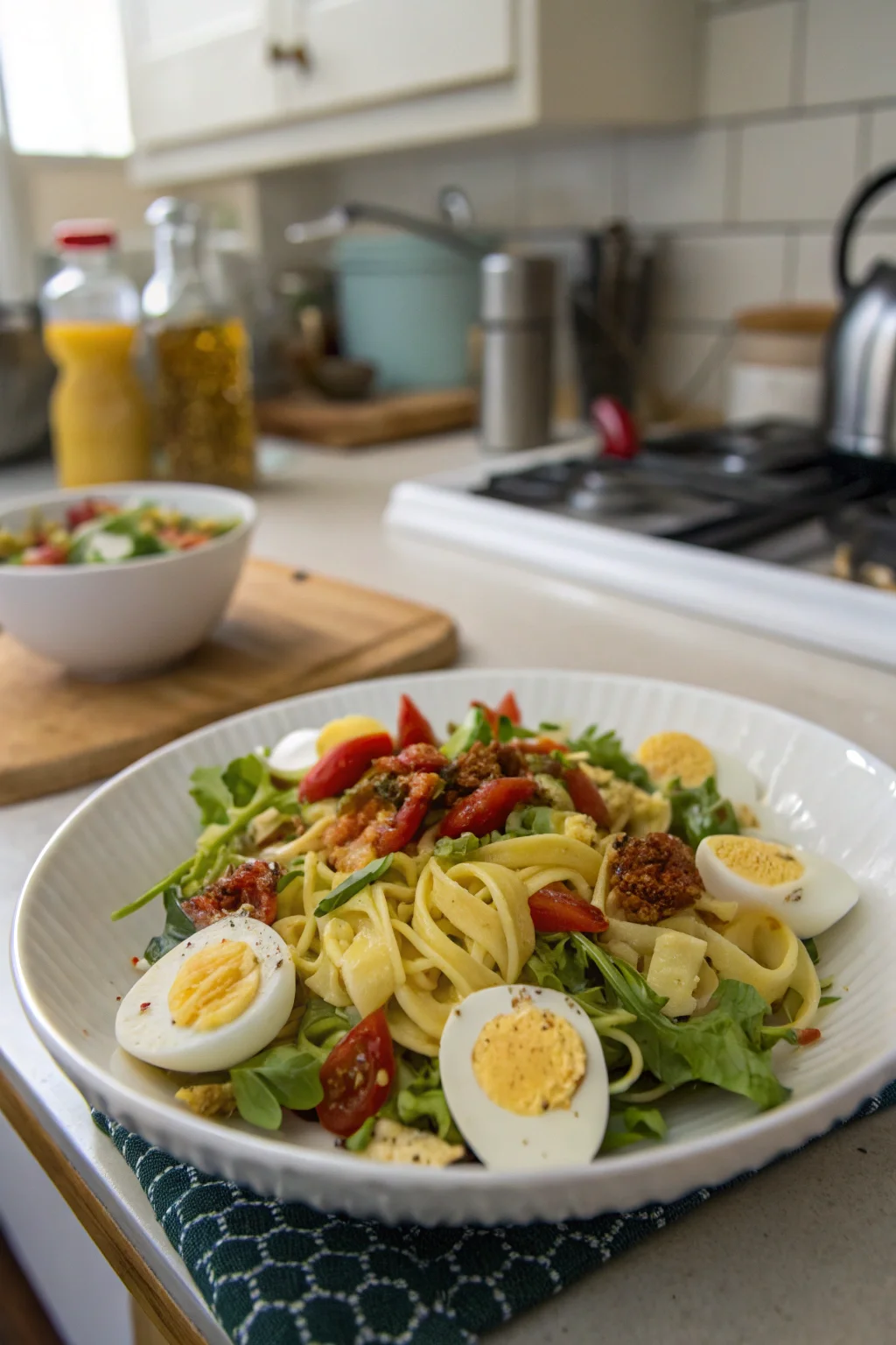 Deviled Egg Noodle Salad