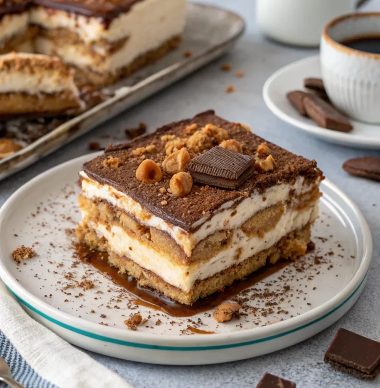 A delicious plate of Tiramisu Toffee Dessert