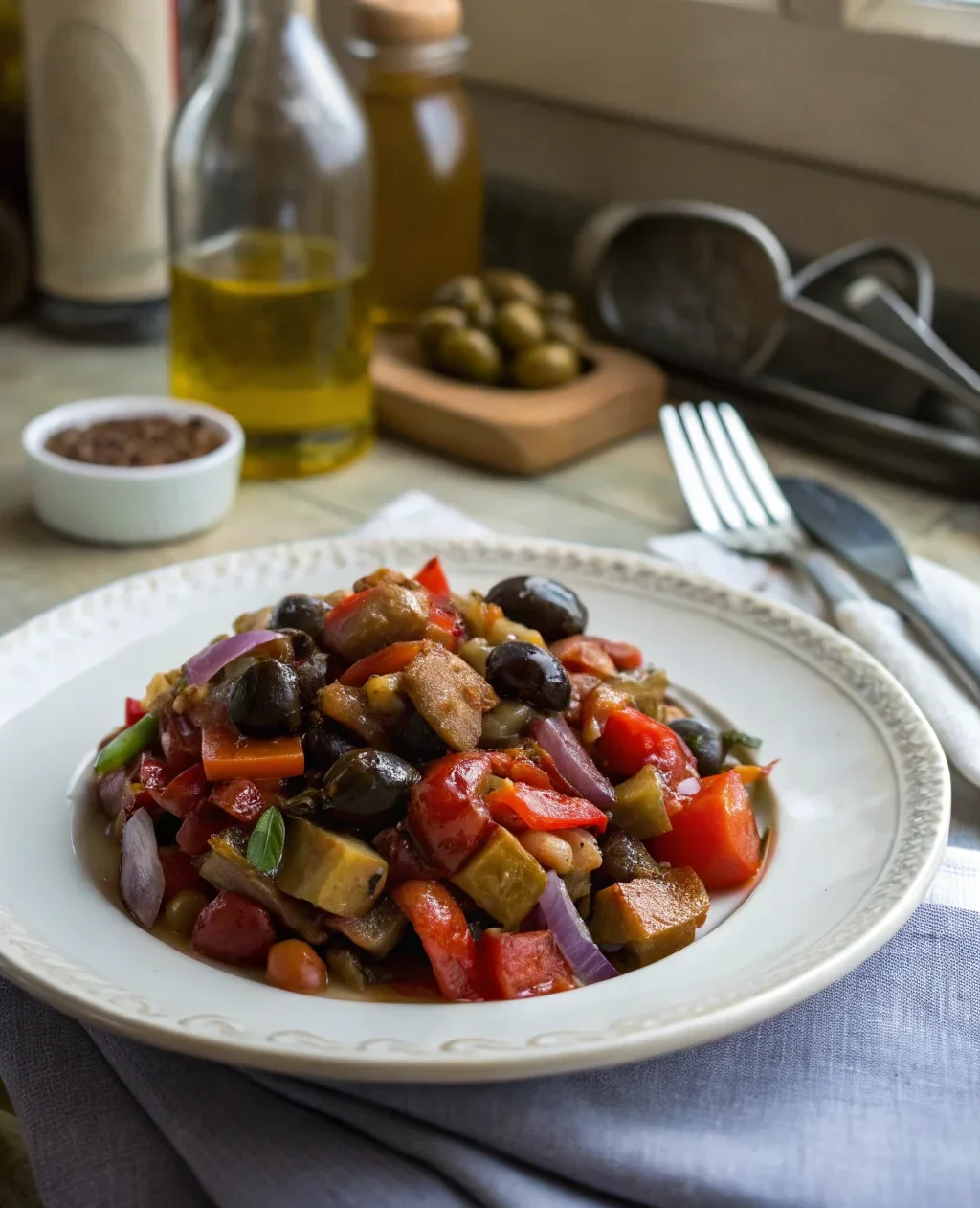 A delicious plate of Sicilian Eggplant Caponata