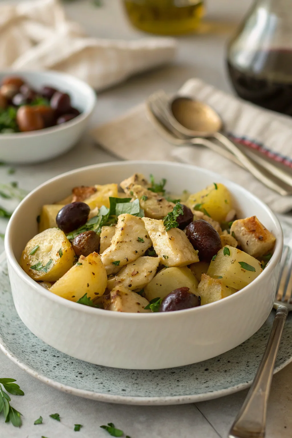 Greek Chicken and Potato Bowl