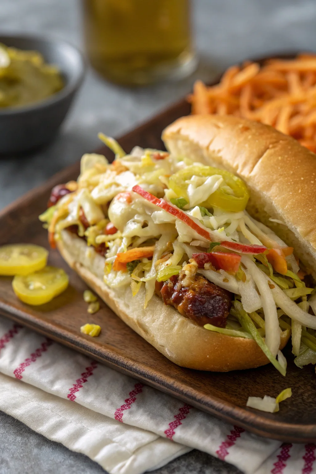 Step by Step Sweet, Hot Mustard Slaw