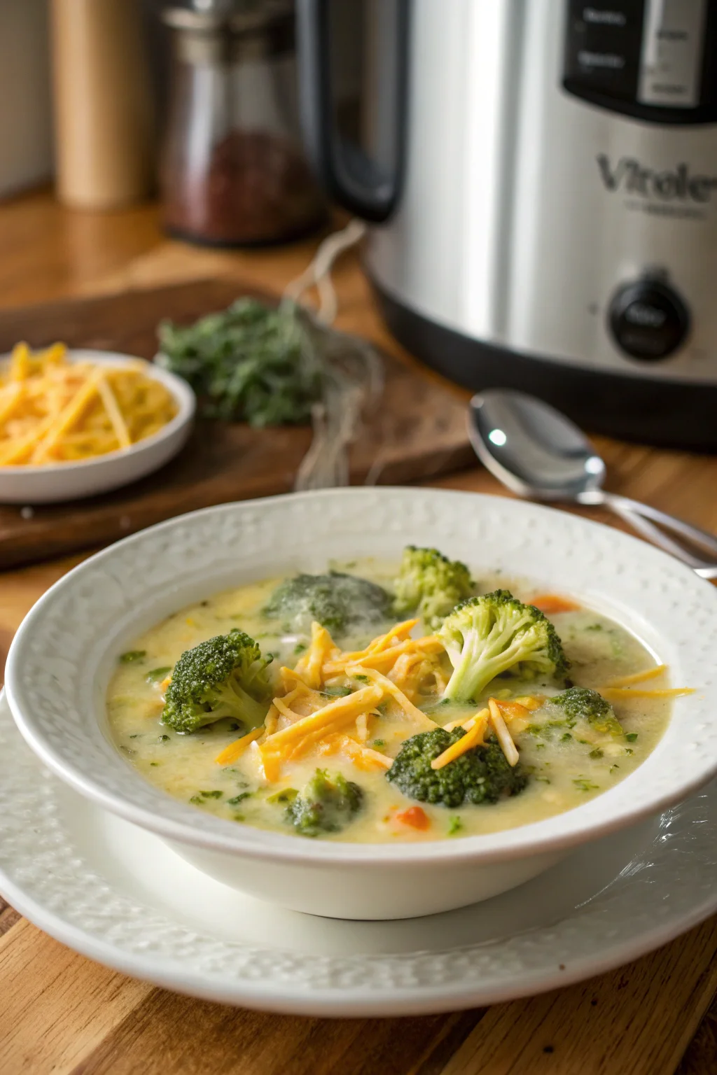 High Protein Broccoli Cheddar Soup